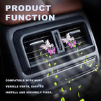 Car Shiny Dual Butterfly Air Outlet Clips, Crystal Air Fresheners Vent Clips, Car Diffuser Vent Clip Rhinestone Diamond Interior Decor, Car Decoration, Bling Car Accessories (2 Pcs Pink)