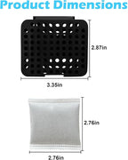2 Pack Stick On Deodorizing Box, 12 Pack Odor Removing Refills for Trash Can, Activated Charcoal Odor Eliminator for Indoor Kitchen Trash/Diaper Pails/Wardrobe/Shoe Cabinet (Black)