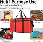 Bodaon Insulated Food Delivery Bag With Hard Bottom, XXXL Pizza Cooler Bags, Rideshare Delivery Bag, Grocery Shopping bag, Thermal Cold/Hot Styrofoam Carrier for Travel/Catering/Car