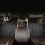 GIANT PANDA Bottom Seat Cover for Trucks&SUV, Front PU Leather Driver Seat Protector Fit for Chevy,Ram,Toyota,GMC,Ford F150 F-Series (Black-2PCS)