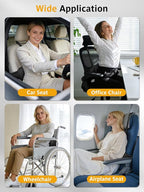 Adjustable Car Seat Lumbar Support Pillow Dual Straps Memory Foam Lower Back Waist Support Cushion with Convex Point Design Removable Cover for Vehicle SUVs Driving Travel Accessories Office Chair