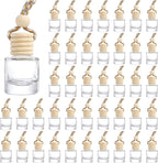 Hanging Car Air Freshener Diffuser, 100Pcs 8ml Empty Glass Essential Pendant Bottles, Automotive Oil Aromatherapy Fragrance Perfume Containers