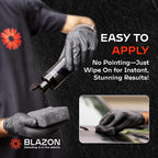 BLAZON Black Trim Restorer – Dye-Infused Plastic Restorer for Faded Exterior Trim, Deep Black Finish, Scratch Correction, Long-Lasting Durability & UV Protection - 4 oz