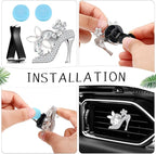 Frienda 8 Pcs Bling Car Air Vent Clips Crystal Rhinestone Air Conditioning Outlet Clip Cute Diamond Interior Car Accessories for Women (Classic Style)