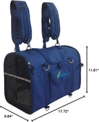 6-in-1 Sturdy Pet Carrier Backpack, Front Pack, Shoulder Bag, Pet Hand Bag, Car Seat Crate, Soft-Sided pet Carrier, Small Dog & Cat Travel Carrier, Size Medium for Pets 14-16" Long
