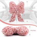 Macarrie 2 Pcs Car Neck Pillow Plush Butterfly Bow Car Headrest Pillow Comfortable Seat Neck Support Cute Head Rest Accessories for Driving Travel Driver Chair Girl Style Interior Decor (Pink Leopard)