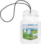 Yankee Candle Car Air Fresheners, Hanging Car Jar Ultimate, Neutralizes Odors Up To 30 Days, Clean Cotton, 0.96 OZ (Pack of 1)