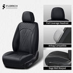 FLORICH Leather Cars Seat Covers Automotive Seat Cover Front Pair Waterproof Seat Covers for Car Vehicle Seat Cushion Protector Universal Fit for Most Cars Trucks SUVs, Black