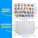 Car Window Shades for Side Windows Baby and Kids,Car Back Window Sun Shade Covers,Strong Magnetic Sunshades Curtains for Truck,27.5" x 19.5" (Animal Alphabet)