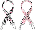 Cute Design 2-Pack Set Adjustable Pet Cat Dog Car Seat Belt, Adjustable Buckle Pet Car Harness Fabric Lanyard from 22 to 38 Inches Seatbelt Leash (Cow Dog -Two Piece in one Set)