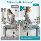 Ergonomic Seat Cushion,Office Chair Cushion with Lumbar Support Pillow,Car Orthopedic Seat Cushions,Designed for Sciatica,Tailbone,Back Pain Relief,for Office,Car,Truck,Home,Desk Chair