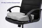 Gel Infused High Dense Memory Foam Seat Cushions for Office Chair, Car, Wheelchair-Coccyx Seat Cushion for Tailbone Pain Pressure Relief (Light Grey)