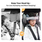 Kids Car Seat Head Support Band, Adjustable Child Carseat Headhold, Safety Car Seat Neck Relief Strap, Breathable Head Neck Pillow Support – Baby Travel Accessories, Dark Grey