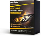 Ceramic Car Headlight Restoration Kit, No Sanding, Removes Yellowing and Cloudiness, Restores Clarity to Like New Look, No Power Tools Needed, Wipe Rinse Coat for Car Truck SUV