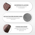 Car Armrest Cushion, Memory Foam Auto Arm Rest Box Protector with 2 Storage Bags, Waterproof Leather Center Console Cover Universal for Most Vehicles, Car Accessories (Coffee)