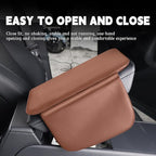 Car Armrest Cover Pad - Nappa Leather Car Center Console Cover with Breathable Holes, Non-Slip Auto Arm Rest Cushion, Universal Car Interior Accessories Fit forTesla Model Y (Dark Brown)