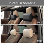 Car Headrest Pillow, Soft Memory Foam Car Neck Pillow with Adjustable Strap, Removable Breathable Cover for Long Drives & Office (Beige, Pack of 1)
