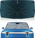 Autorder Windshield Sun Shade Umbrella for 2022-2025 Rivian R1T Accessories,Upgraded Ice Crystal Material,Easy Setup Umbrella Sunshade for Car Windshield,100% Sun Blocking