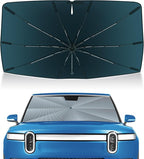 Autorder Windshield Sun Shade Umbrella for 2022-2025 Rivian R1T Accessories,Upgraded Ice Crystal Material,Easy Setup Umbrella Sunshade for Car Windshield,100% Sun Blocking