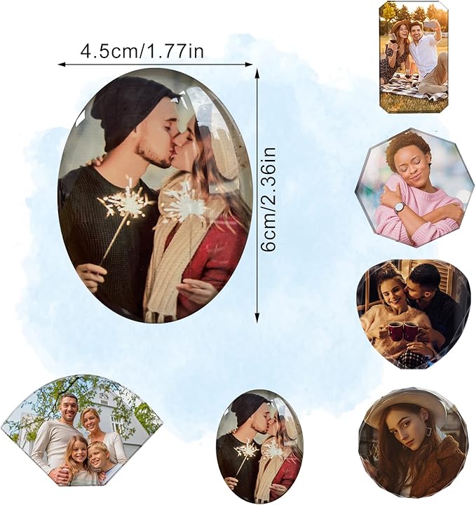 Custom Crystals Car Air Vent Clip with Photo Personalized Picture Car Air Freshener Clips Interior Car Accessories Decoration for Men Women