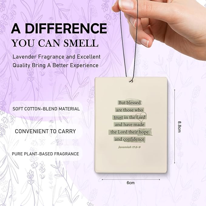 Cute Car Air Freshener,Religious Gifts for Women,Bible Verse Air Freshener Hanging 3 Pcs for Cars Closet Drawer Books Bathroom Backpack,God Car Accessories Mirror Decor for Women