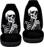ELEQIN Goth Skull Universal High Back Fashion Car Seat Covers for Car Truck Suvs,sedans,Vehicles,Airbag Compatible Front Car Seat Covers 2 Pack