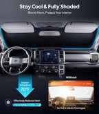 Wigoo for Honda CRV Windshield Sunshade [OEM Design, 100% Sun Blockage] Foldable Heat Insulation Sun Shade with Storage Bag, for Honda CRV 2023-2026, Silver Coating