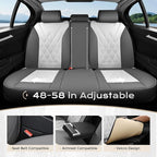 Coverado Car Seat Covers Full Set, Seat Covers for Cars, Front Seat Covers and Back Seat Cover Waterproof Leather Automotive Seat Cover, Universal Car Interior Protectors for Most Cars Light_Gray