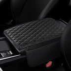 Car Center Console Cover,Leather Armrest Cover Cushion with 2 Storage Bags Universal Car Armrest Seat Box Pad Car Interior Accessories Protector for Most Vehicle(Black)