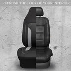 CAR PASS Bucket Gray Car Seat Cover Front Seats, 3D Air Mesh-100% Breathable Sporty Fabric High Back Airbag Compatible, Universal Fit Automotive SUV Truck Sedan Vans, Two Front 2 Piece Black Gray