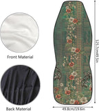Vatenge Victoria Flower Print Universal Car Seat Protector with Polyester Fabric Thanksgiving Fall Decoration Car Seat Cover with Fixed Hook Suitable for Small Cars, Trucks, and Vans