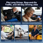 Lumbar Support Pillow for Car with Headrest, Memory Foam Cushion for Back & Neck Support, Muscle Fatigue Relief, Full-Length S-Curve Support for Long Drives, Fits Cars, SUVs, Trucks
