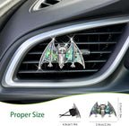 Bat Air Vent Clip Car Air Freshener Outlet Clips Natural Abalone Shell Seashell Color Vampire Bat Car Accessories Gothic Car Decor Refillable Car Diffuser Clips (Medium Bat)