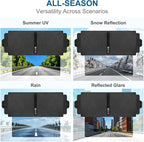 Veharvim Sun Visor Extender for Car (Polarized, UV400, Zipper Slider, 2 Side Sunshade, PC Lens) Visor Extender Attachment for Car Visor, Anti-Glare for Safe Driving