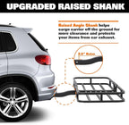 WEIZE 53 x 19 x 4-1/8 Inch Hitch Cargo Carrier, 500 lbs Capacity Steel Hitch Cargo Rack Basket with Net, Strap, Tightener for Car SUV Truck Traveling Camping, 2" Receiver