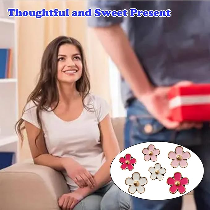 6 Pieces Daisy Air Vent Clips Flower Decoration Car Air Freshener Clips Air Conditioning Outlet Clip Charm Colorful Car Interior Decor Accessories for Girls Women