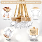 36 Pcs Star Shaped Car Fragrance Diffuser Bottle Bulk - Appreciation Gifts Set Hanging Glass Diffusers with Inspirational Message for Coworker Teacher Staff Thank You Gift (Sometimes)