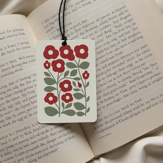 Floral Pattern Car Air Freshener 4 Pcs, Colorful Flower Hanging Scents Air Freshener for Women Girls Gifts, Decorative Scented Car Accessories Decor for Room Closet Drawer