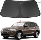 Windshield Sun Shade Custom Fit for 2011 2012 2013 2014 2015 2016 2017 BMW X3 Accessories Foldable Sunshade Sun Blocker Protect Car from Sun Rays & Heat Damage Keep Car Cooler
