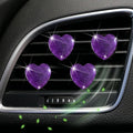4 Pcs Heart Air Vent Clips, Cute Heart Car Air Fresheners Vents Clips Funny Cars Diffuser Vent Clips Car Interior Decor Charm Cute Cars Accessories,Decoration for Women (Purple)