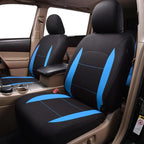 Flying Banner Car Seat Covers Front Seats Rear Bench Polyester car seat Protectors Easy installations Rear Bench Split Classic Man Lady Truck (Full Set - Low Back - Combo Pack, Black Blue)