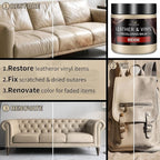 Leather Recoloring Balm with 100ml Mink Oil, Beige Leather Repair Kit and Scratch Remover for Furniture, Car Seats, Sofas, Dye & Restorer for Couches, Vinyl, PU, Faux