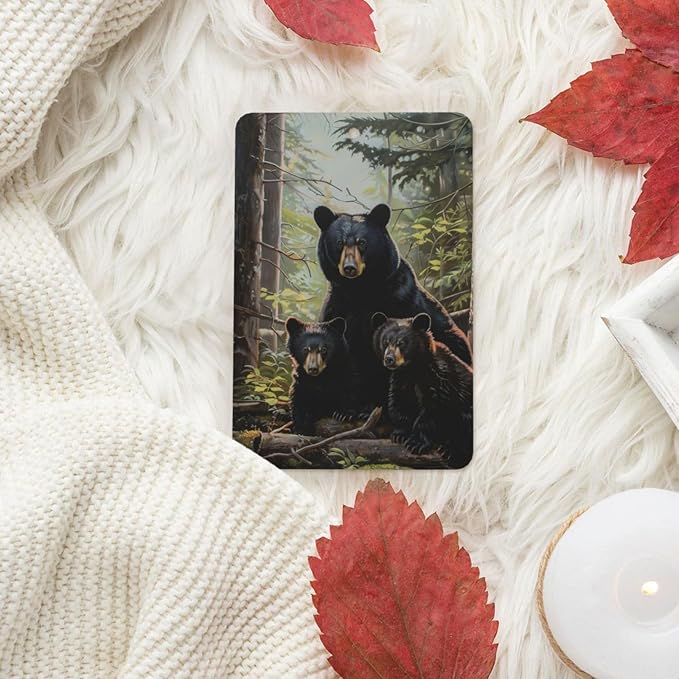 Car Air Fresheners Cards - Set of 4 Pieces with Stylish Black bear family Print - Long-Lasting Fragrance for Your Vehicle