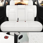 Tesla Model Y Seat Covers White Tesla Car Seat Cover 12pcs Waterproof Nappa Leather Seat Cover Fully Wrapped Customized for Tesla Model Y 2020-2024 (TY-White)