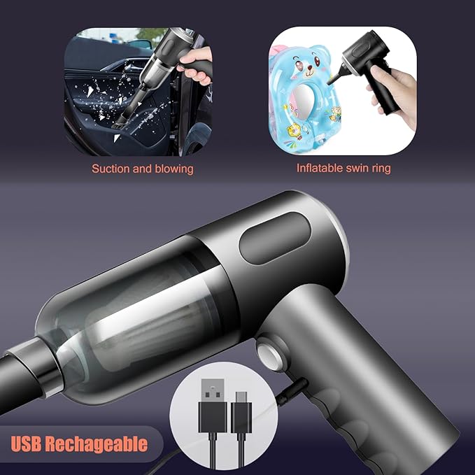 YUNYILAN Wireless Handheld Car Vacuum Cleaner High Power Rechargeable Household Mini Vacuum, Vacuum for Desk, Home and Office Dust Cleaning, Protable Vacuum Cleaner for Car