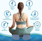 BlissTrends Seat Cushion,5.2in Thick Memory Foam Cushions for Office Chair, Car Seat, Airplane, Relieving Pressure Tailbone Sciatica Back Pain for Long Sitting Office Workers, Car Drivers Gery&Blue