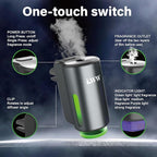 Car Air Freshener - Smart Adjustable 3-Speed Intensity, Rechargeable Humidifier Car Essential Oil Diffuser - Comes with 8 Bottles of 10ml Perfume (Gray)