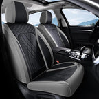FLORICH Leather Seat Covers for Cars Front and Rear Car Seat Cover Premium Car Seat Protector Luxury Automotive Seat Covers Full Set Universal Fit for Most Car Truck SUV, Gray&Black