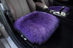 Winter Warmth: Universal Sheepskin Seat Cushion Cover - Natural Wool, for Cars, Trucks, SUVs & Vans - Cozy & Stylish Driving Companion Front Purple