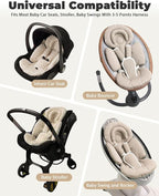 Infant Car Seat Insert with Extra Cushion for Preemie to Toddler, Reversible Newborn Carseat Insert for Baby Head Body Support, Fits for Stroller, Baby Swing, Bouncer - Dots, Beige